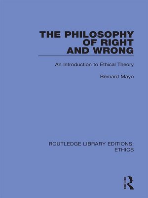 cover image of The Philosophy of Right and Wrong